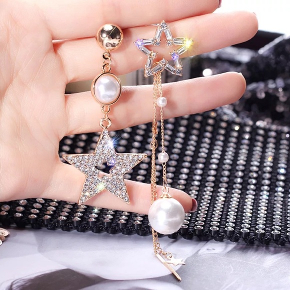 💎Luxury crystal star dangle earrings - Picture 2 of 5